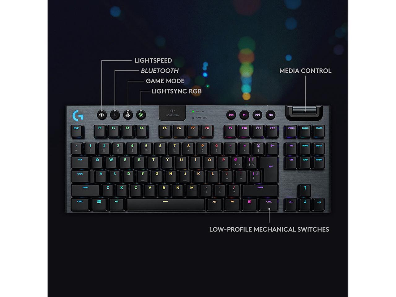 Logitech 920-009512 G915 Tenkeyless LIGHTSPEED Wireless RGB Mechanical Gaming Keyboard - Linear Switch