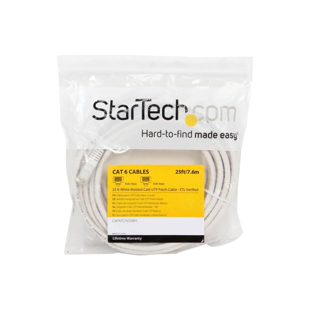 StarTech.com C6PATCH25WH 25 ft. Cat 6 White Cat.6 Patch Cable