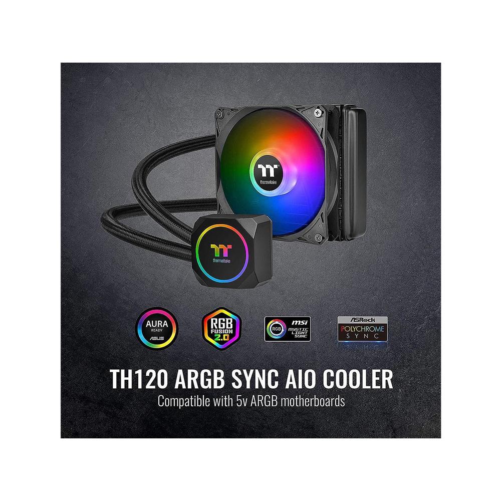 Thermaltake TH120 ARGB Motherboard Sync Edition Intel LGA1700 Ready /AMD All-in-One Liquid Cooling System 120mm High Efficiency