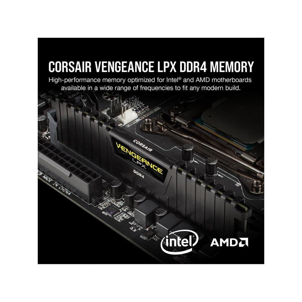 CORSAIR Vengeance LPX 8GB DDR4 2400 (PC4 19200) Desktop Memory Model CMK8GX4M1A2400C16