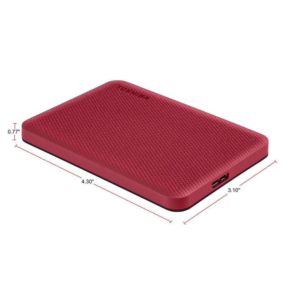 TOSHIBA 4TB Canvio Advance Portable External Hard Drive USB 3.0 Model HDTCA40XR3CA Red