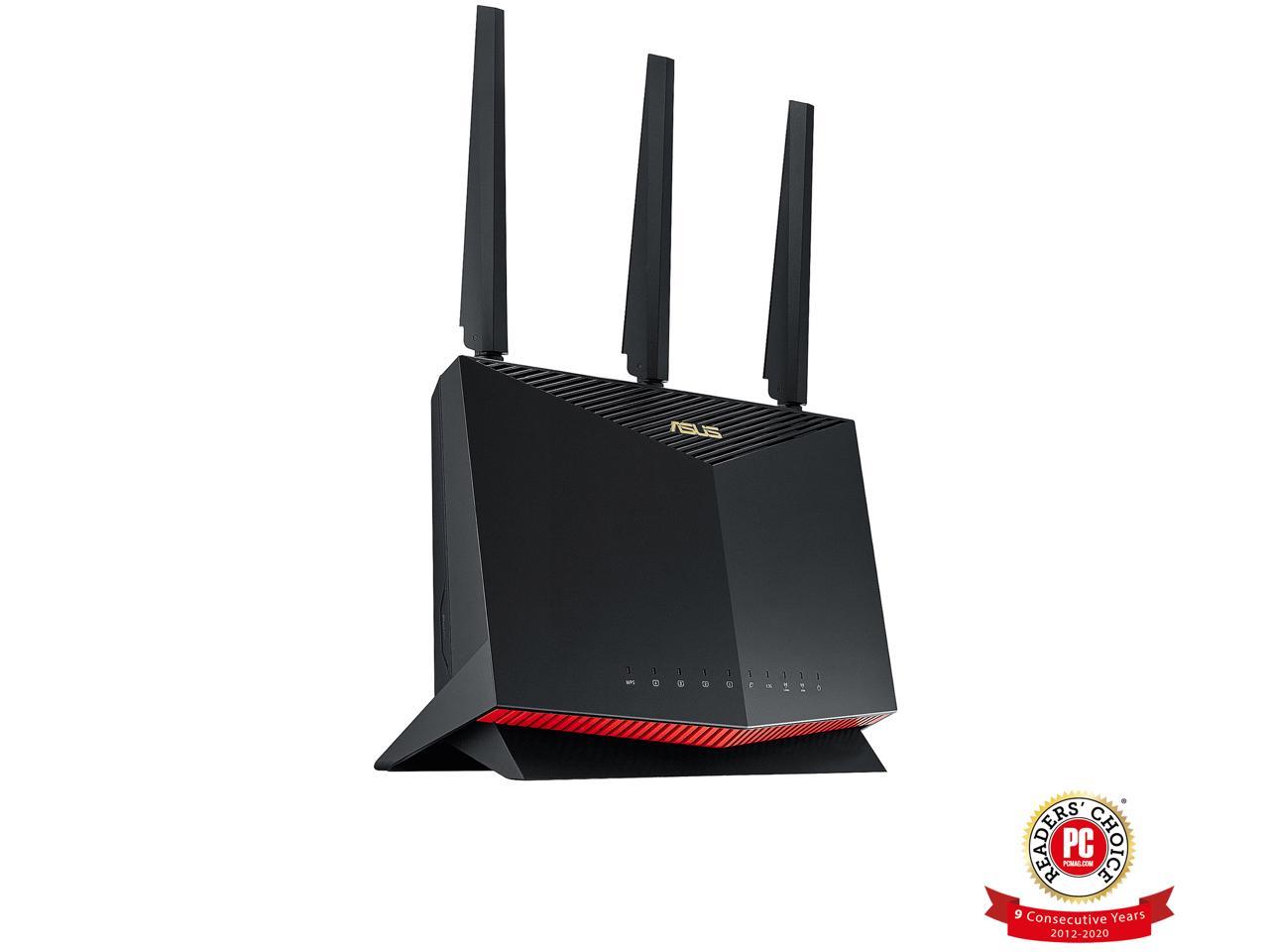 ASUS RT-AX86U AX5700 Dual Band WiFi 6 Gaming Router, WiFi 6 802.11ax, Mobile Game Mode, Lifetime Free Internet Security, Mesh Wi