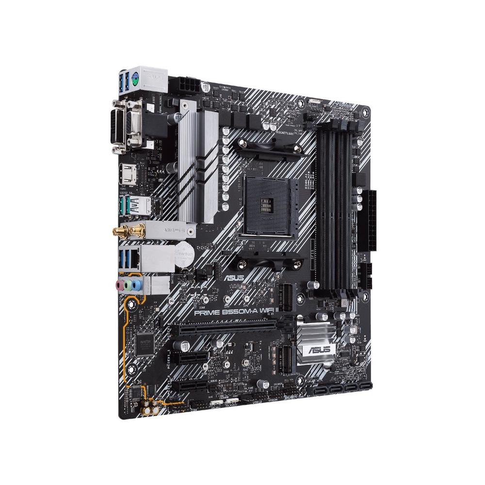 ASUS Prime B550M-A WiFi II AMD AM4 (3rd Gen Ryzen) Micro ATX Motherboard (PCIe 4.0, WiFi 6, ECC Memory, 1Gb LAN, HDMI 2.1/D-Sub,