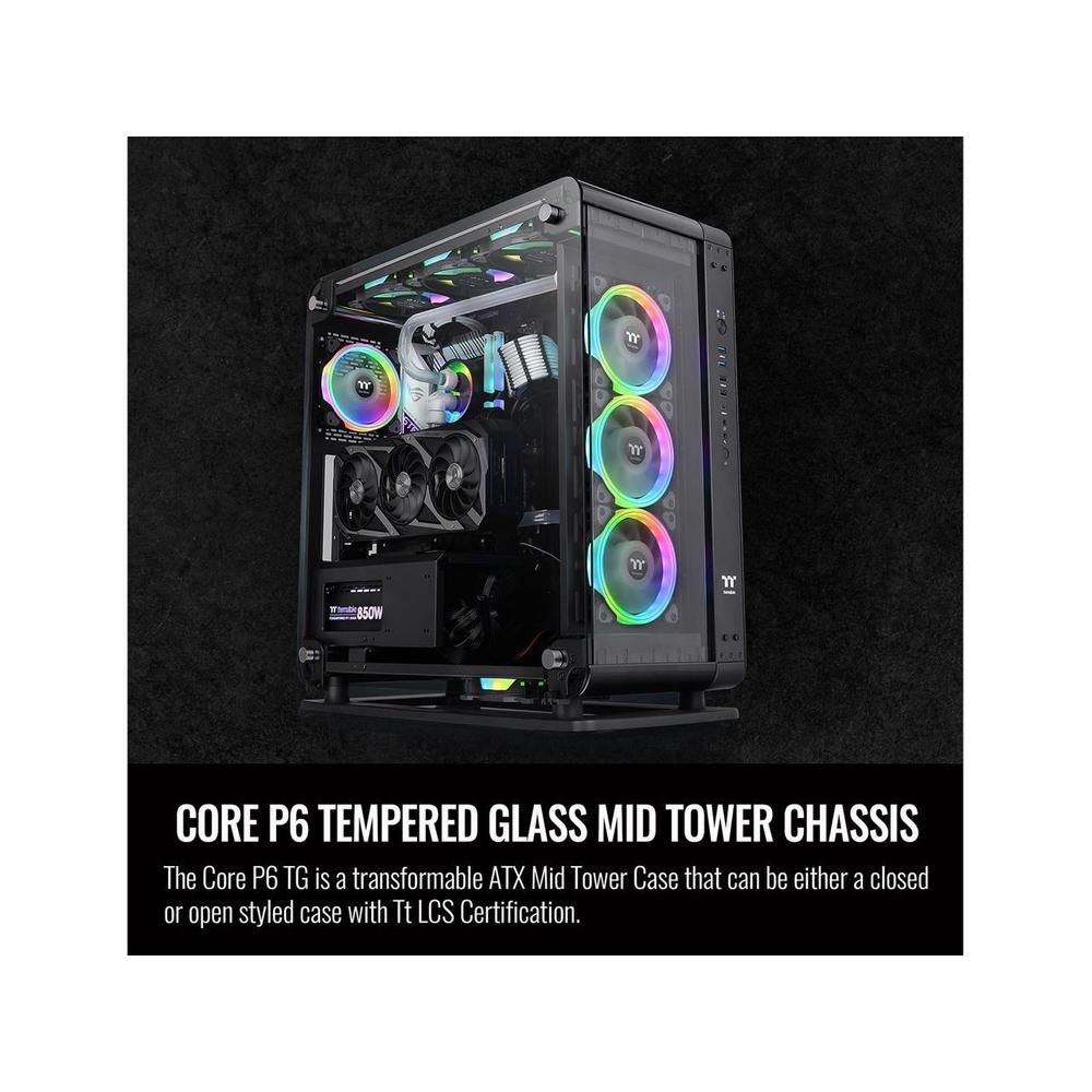 Thermaltake Core P6 TG CA-1V2-00M1WN-00 Black SPCC / Tempered Glass ATX Mid Tower Computer Case