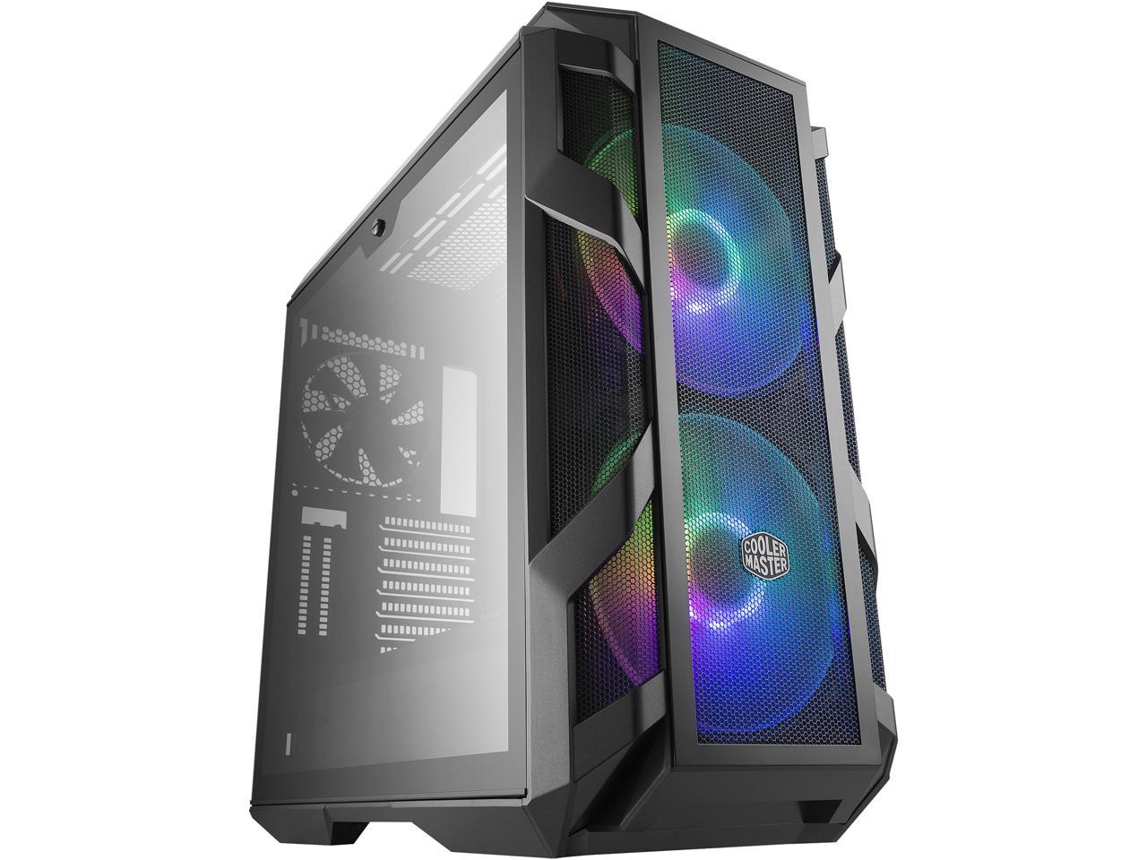 Cooler Master MasterCase H500M ARGB Airflow ATX Mid-Tower with Quad Tempered Glass Panels, Dual 200mm ARGB Lighting Fans, Type-C