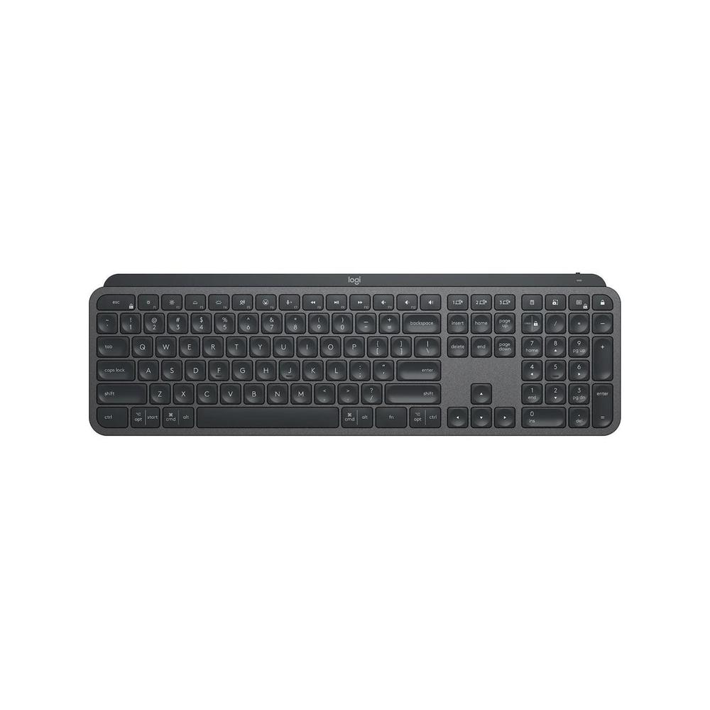 Logitech MX Keys Advanced Wireless Illuminated Keyboard, Tactile Responsive Typing, Backlighting, Bluetooth, USB-C, Apple macOS,