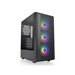 Thermaltake Thermaltak Technology Co Ltd Thermaltake CA-1X2-00M1WN-00 S200 TG Black ATX Mid Tower ARGB Tempered Glass Computer Chassis with Mesh Front Panel
