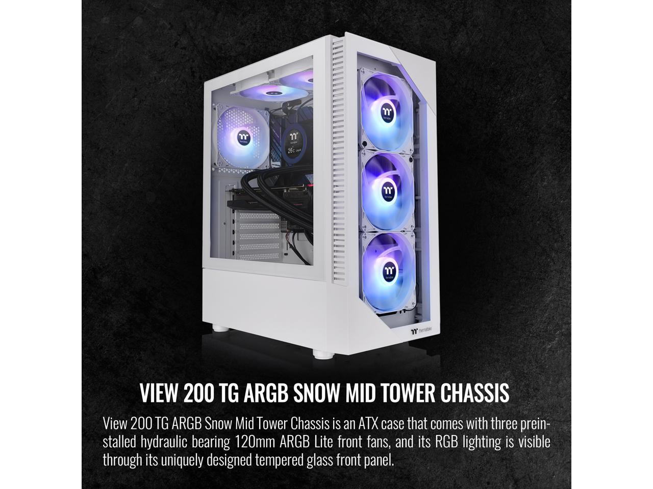 Thermaltake View Series View 200 TG ARGB White SPCC Mid-Tower Computer Cases