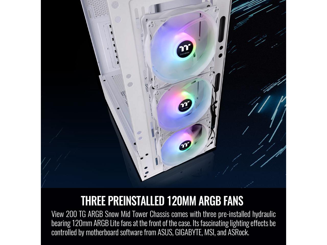 Thermaltake View Series View 200 TG ARGB White SPCC Mid-Tower Computer Cases