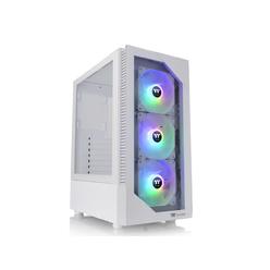 thermaltake view 200 tg snow argb motherboard sync atx tempered glass mid tower computer case with 3x120mm front argb fan, ca