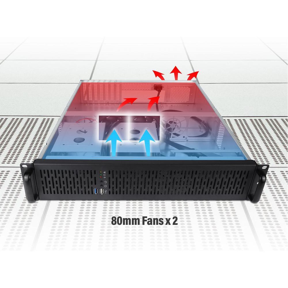 Rosewill RSV-Z2850U 2U Server Chassis Rackmount Case, 4x 3.5" Bays, 2x 2.5" Devices, ATX Compatible, Up to 4x 80mm Fans, 1x USB
