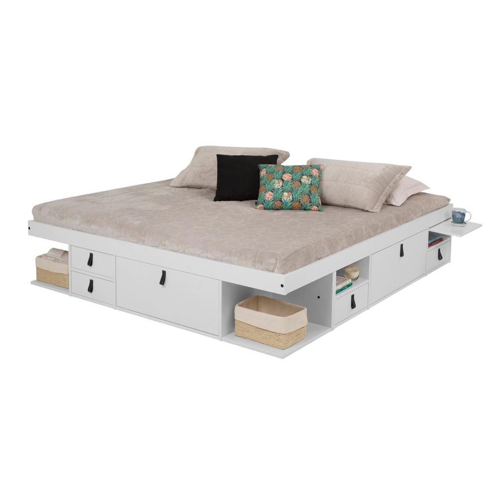 Memomad Bali Bed - King Storage Platform Sturdy Wooden Bed Frame with Drawers & More - Noise Free - No Box Spring Needed