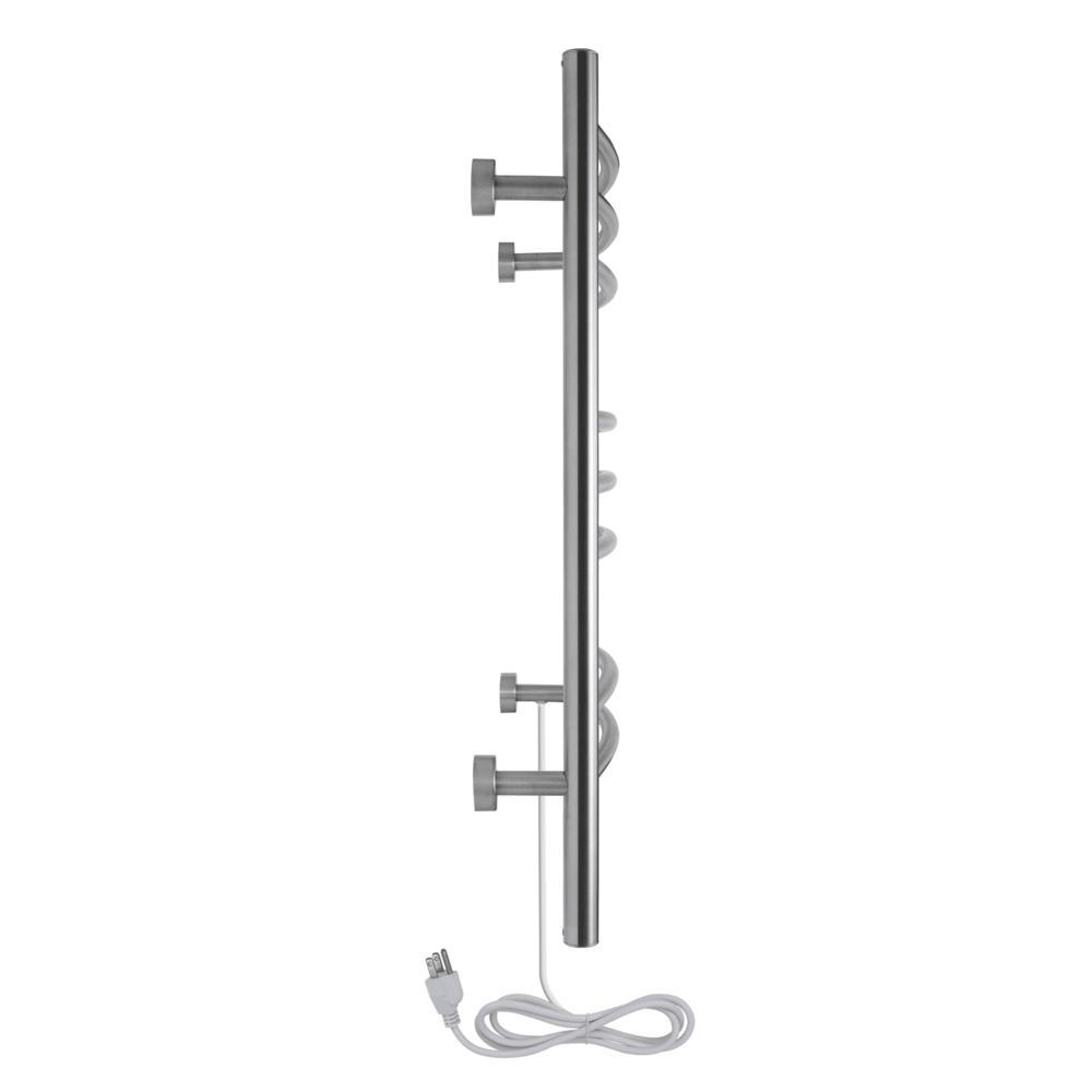 WarmlyYours Riviera Electric Towel Warmer 24"W x 32"H x 6.1"D, Brushed, Hardwired or Plug-in