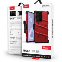 ZIZO Bolt Bundle for Galaxy Note 20 Ultra 6.9" 5G Case with Kickstand, Holster & Lanyard - Red