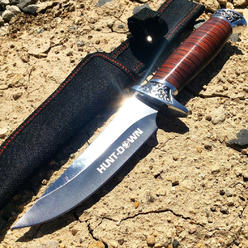 HUNT-DOWN 10" Hunt-Down Fixed Blade Knife engraved Handle and Nylon Sheath