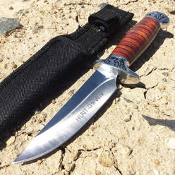 HUNT-DOWN 8" Hunt-Down Fixed Blade Hunting Tactical Knife with Nylon Sheath