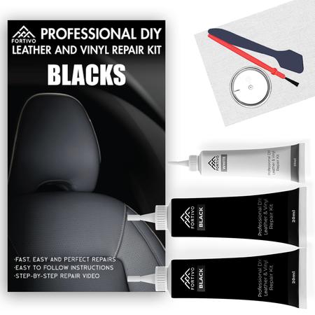 FORTIVO Black Leather Repair Kit for Furniture. Leather Dye for Sofa. Vinyl  Repair Kit. Leather Paint. Leather Scratch Repair