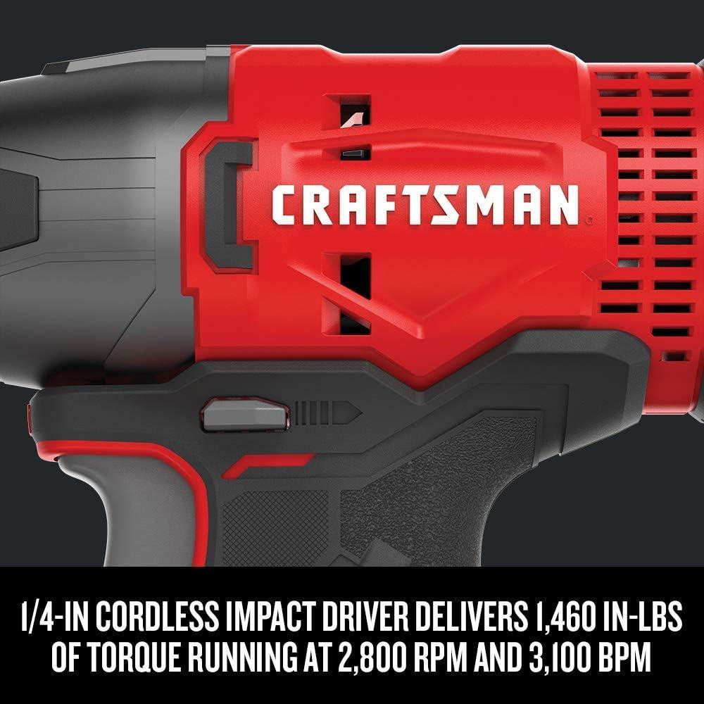 Craftsman V20 MAX Cordless Drill and Impact Driver, Power Tool Combo ...