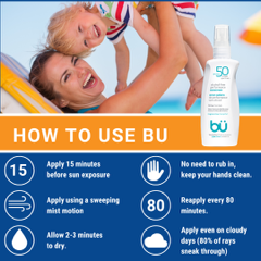 BU 3-Pack (3.3oz) SPF 50 Alcohol-Free Sunscreen Spray - Fragrance Free