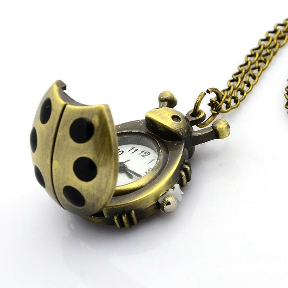 Savvy Stylings Womens Necklace Watch Bronze Lady Bug Necklace Watch Round Dial