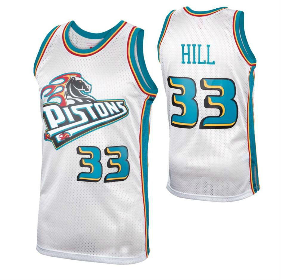 Chinese kool Datum vervaldatum XTRF Men's Detroit Pistons Grant Hill Hardwood Classics White Jersey