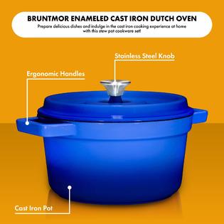 Bruntmor 6.5 Qt Duke Blue Pre-Seasoned Enameled Cast Iron Dutch Oven