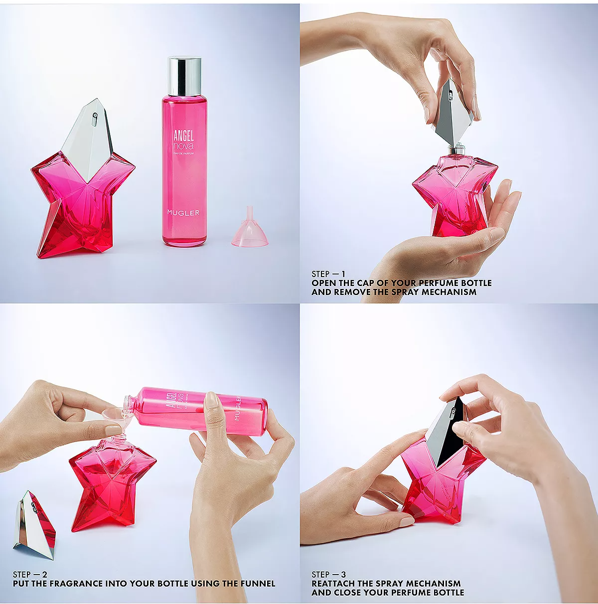 Mugler Angel Nova by Mugler Eau De Parfum Spray for Women Refillable 1.7 oz / 50 ml New