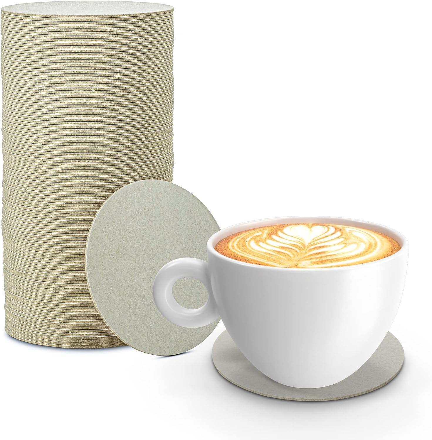 MT Products 4" White Round Cup Coasters / Beverage Coasters - Pack of 125