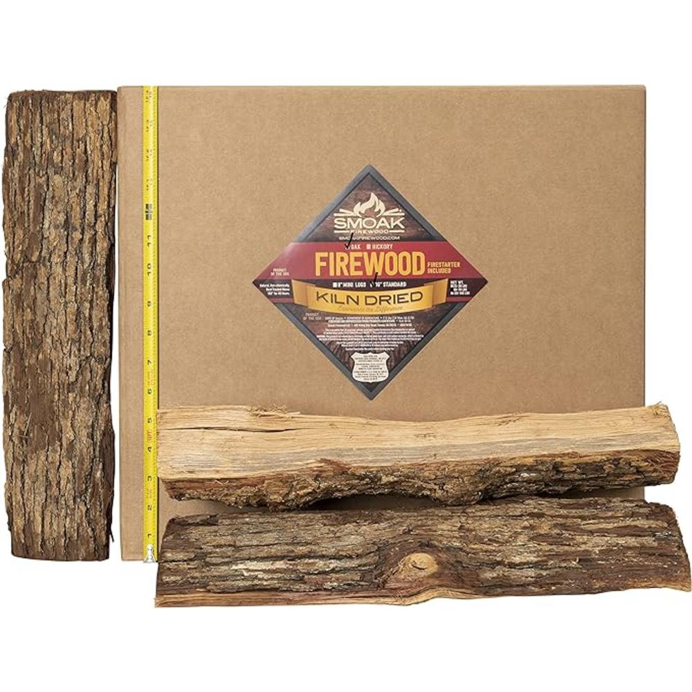 Smoak Firewood Kiln Dried Premium Oak Firewood (Includes Firestarter) (Large (16inch Logs) 60-70lbs)