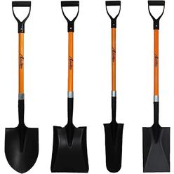 Ashman Online Ashman Assorted 4 Shovels Long D Handle Grip Round Shovel, Square Shovel, Drain Spade Shovel, and Spade Shovel Premium. 