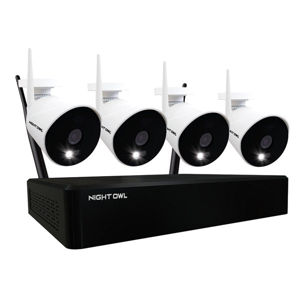Night Owl "Night Owl Security Camera System, 10 Channel Wi-Fi NVR with 1TB Hard Drive, 4 Wi-Fi IP 1080p HD Spotlight Surveillance Bullet C