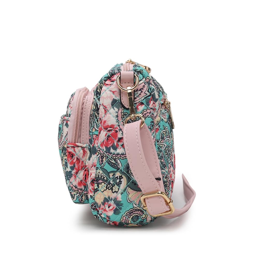 MKF Collection by Mia K Rosalie Quilted Cotton Botanical Pattern Women’s Shoulder Bag 