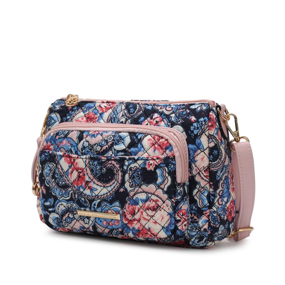 MKF Collection by Mia K Rosalie Quilted Cotton Botanical Pattern Women’s Shoulder Bag 