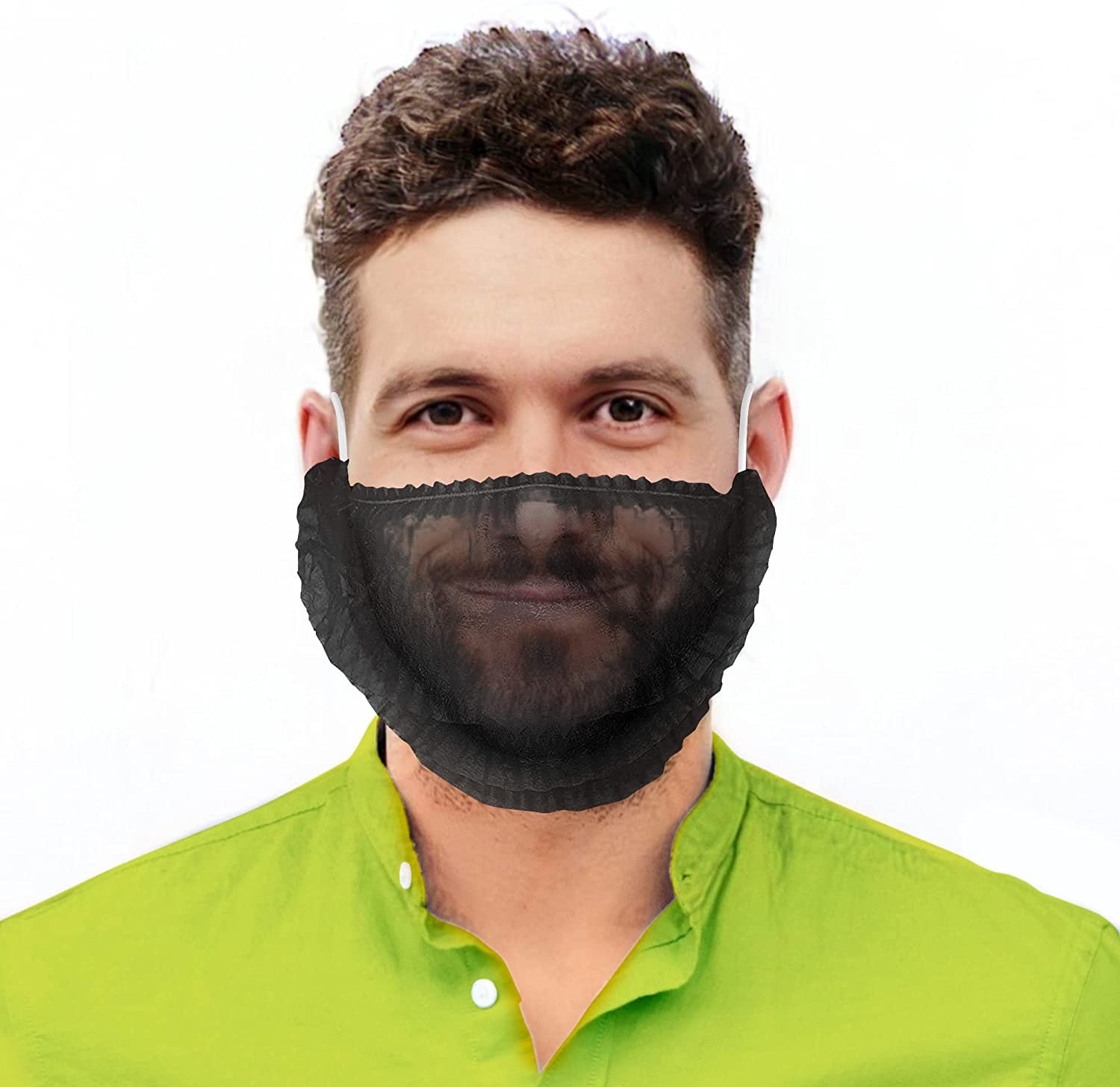 ABC PACK 1000 Black Disposable Polypropylene Beard Covers Lightweight Pleated Beard Nets