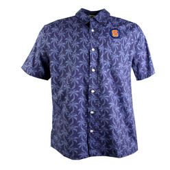 Wes And Willy Syracuse Orange Mens Palm Tree Button Up Hawaiian Shirt