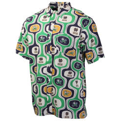 Wes And Willy Notre Dame Fighting Irish Mens Cabana Boy Button Down Hawaiian Shirt
