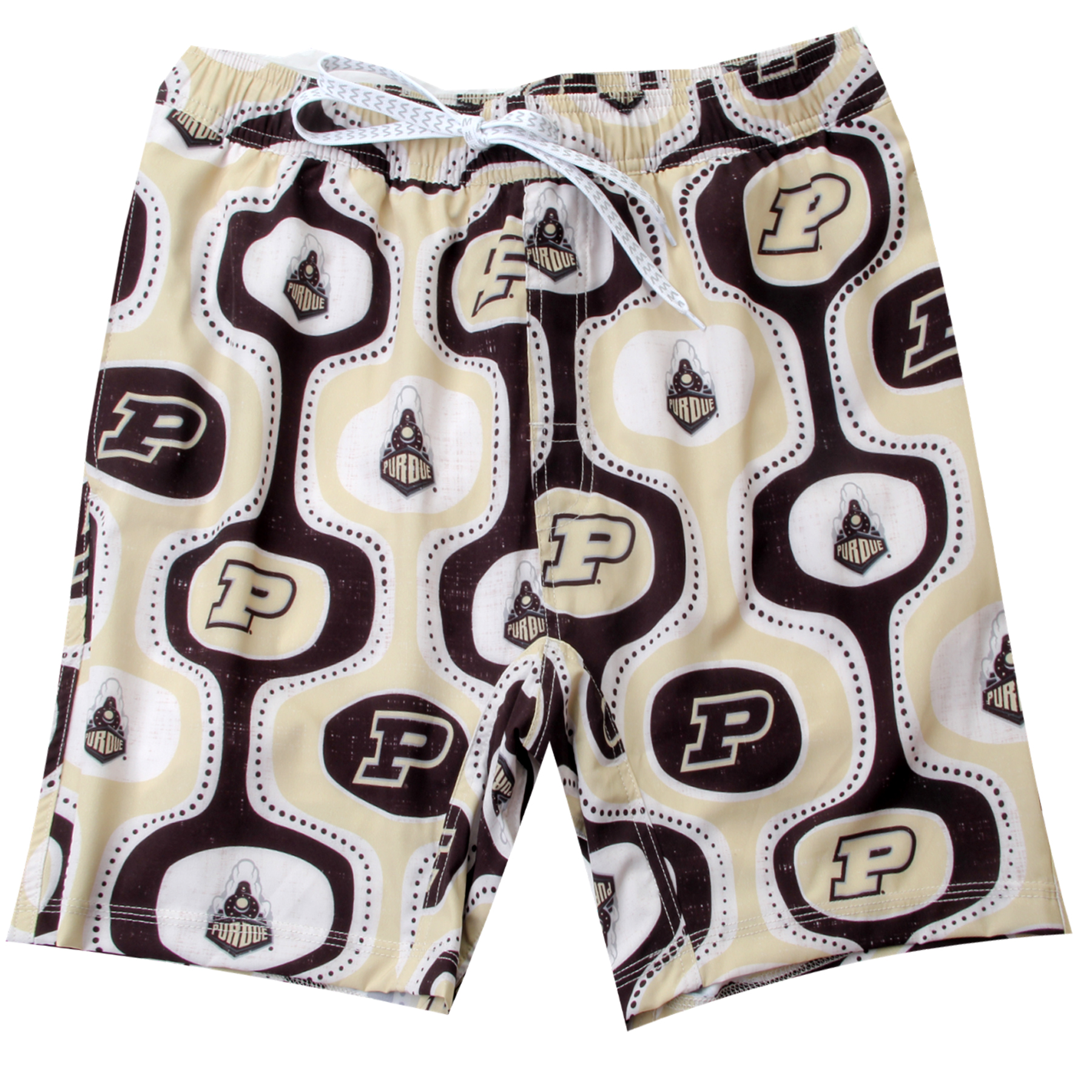 Wes And Willy Purdue Boilermakers College Cabana Boy Retro Tech Swim Trunk