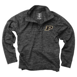 Wes And Willy Purdue Boilermakers Youth Boys Cloudy Yarn Long Sleeve Quarter Zip