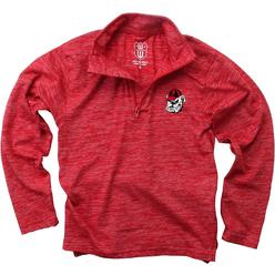 Wes And Willy Georgia Bulldogs Youth Boys Cloudy Yarn Long Sleeve Quarter Zip