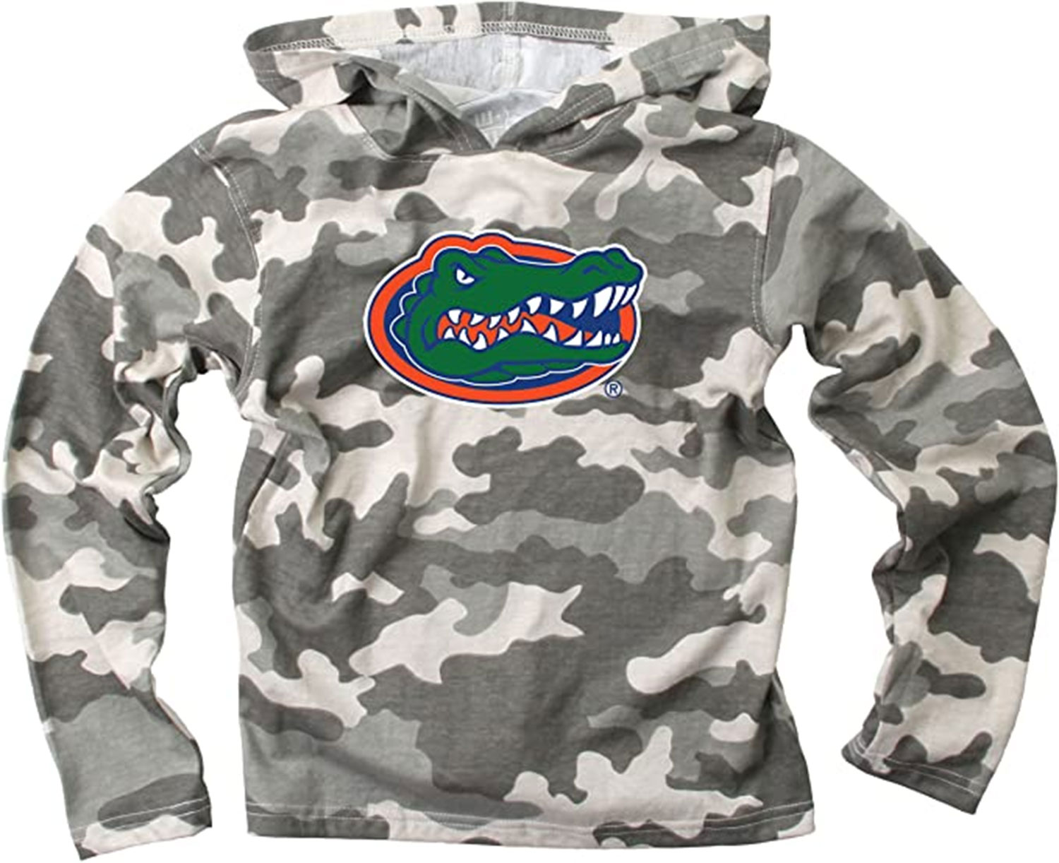 Wes And Willy Florida Gators Youth Boys Long Sleeve Camo Hooded T-Shirt