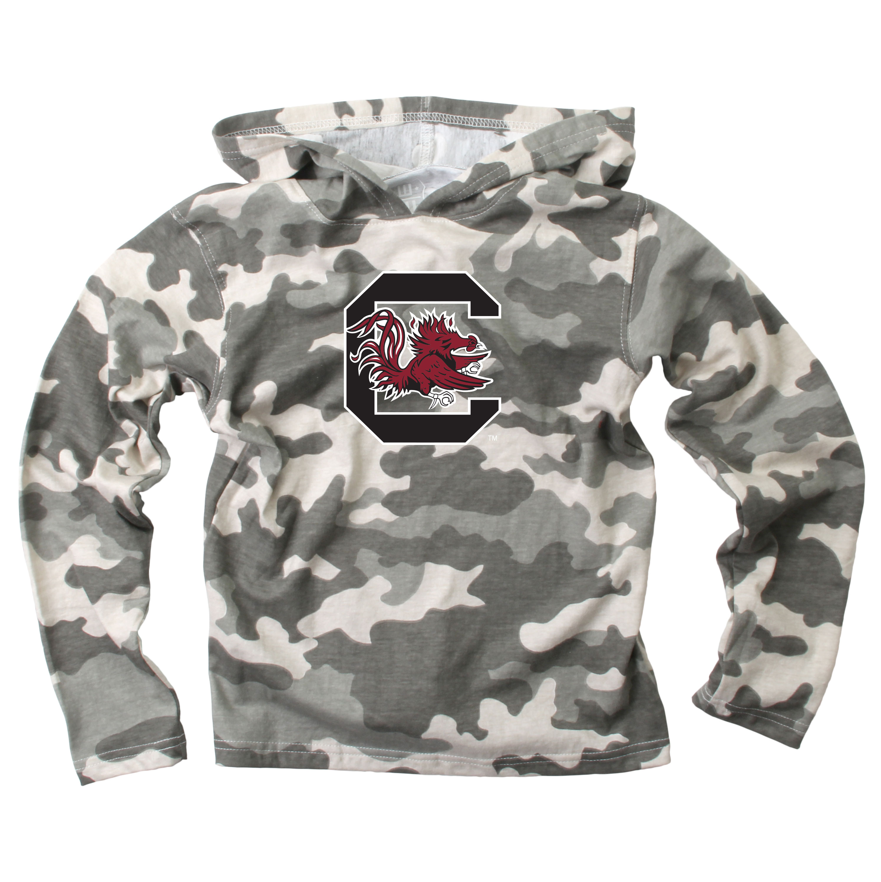 Wes And Willy South Carolina Gamecocks Youth Boys Long Sleeve Camo Hooded T-Shirt