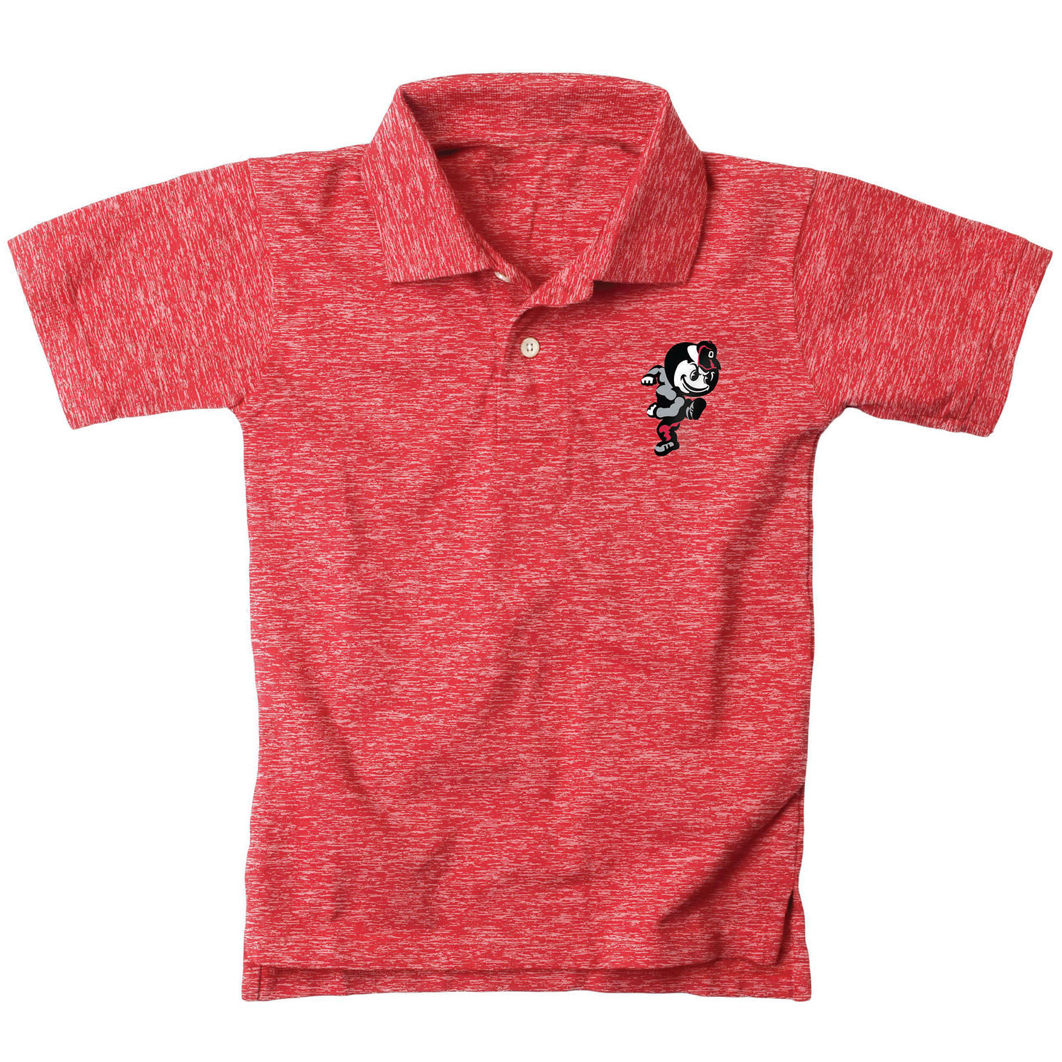 Wes And Willy Ohio State Buckeyes Youth Boys Cloudy Yarn Polo - Running Brutus