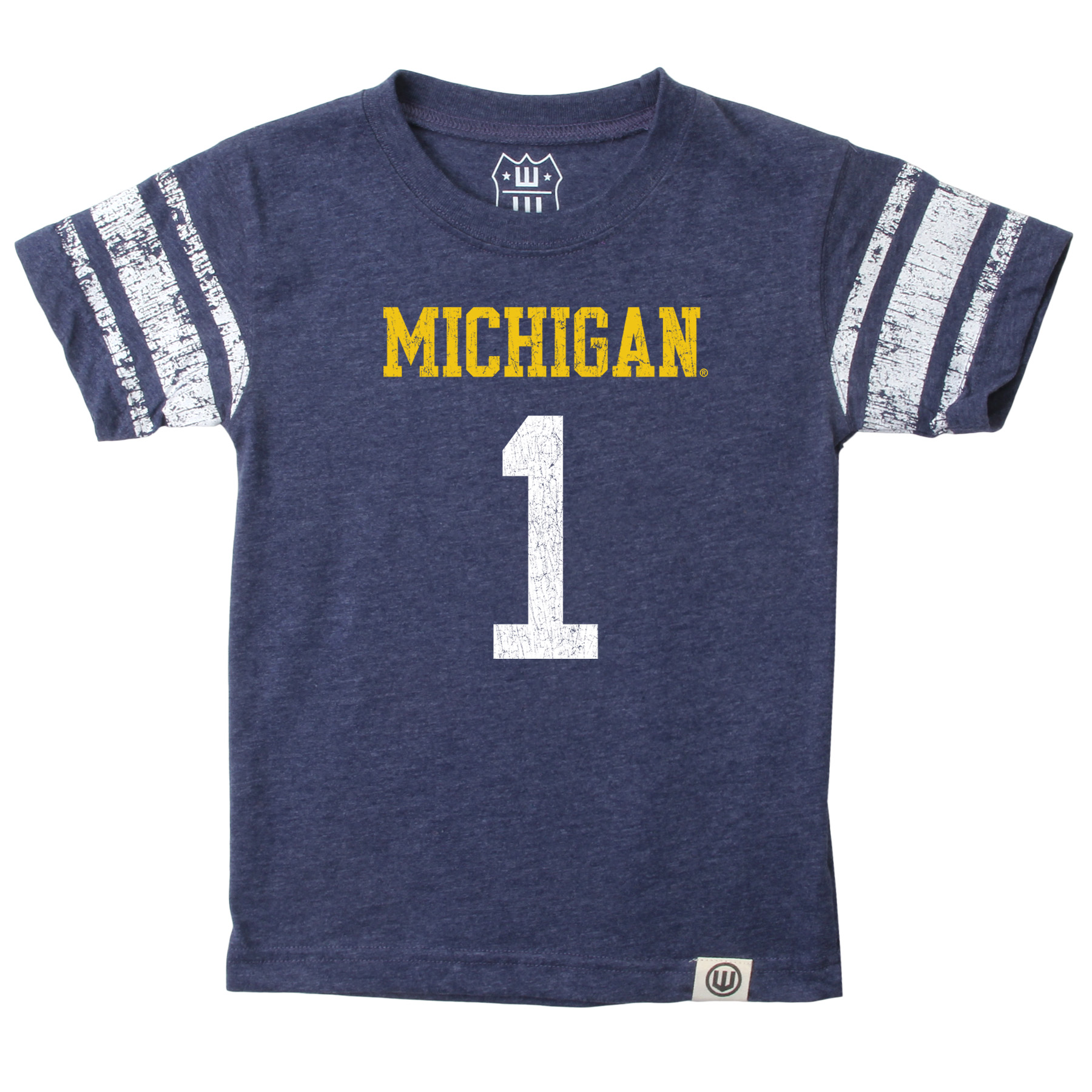 Wes And Willy Michigan Wolverines Youth Boys College Short Sleeve Jersey T-Shirt