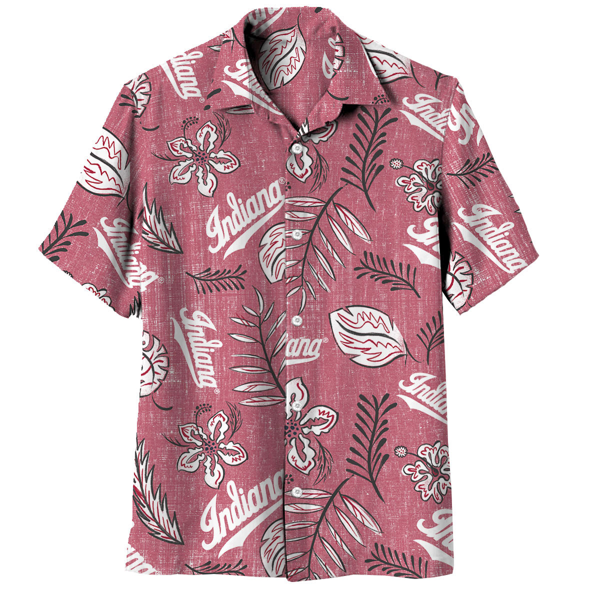 Wes And Willy Indiana Hoosiers Mens Vintage Floral Hawaiian Shirt