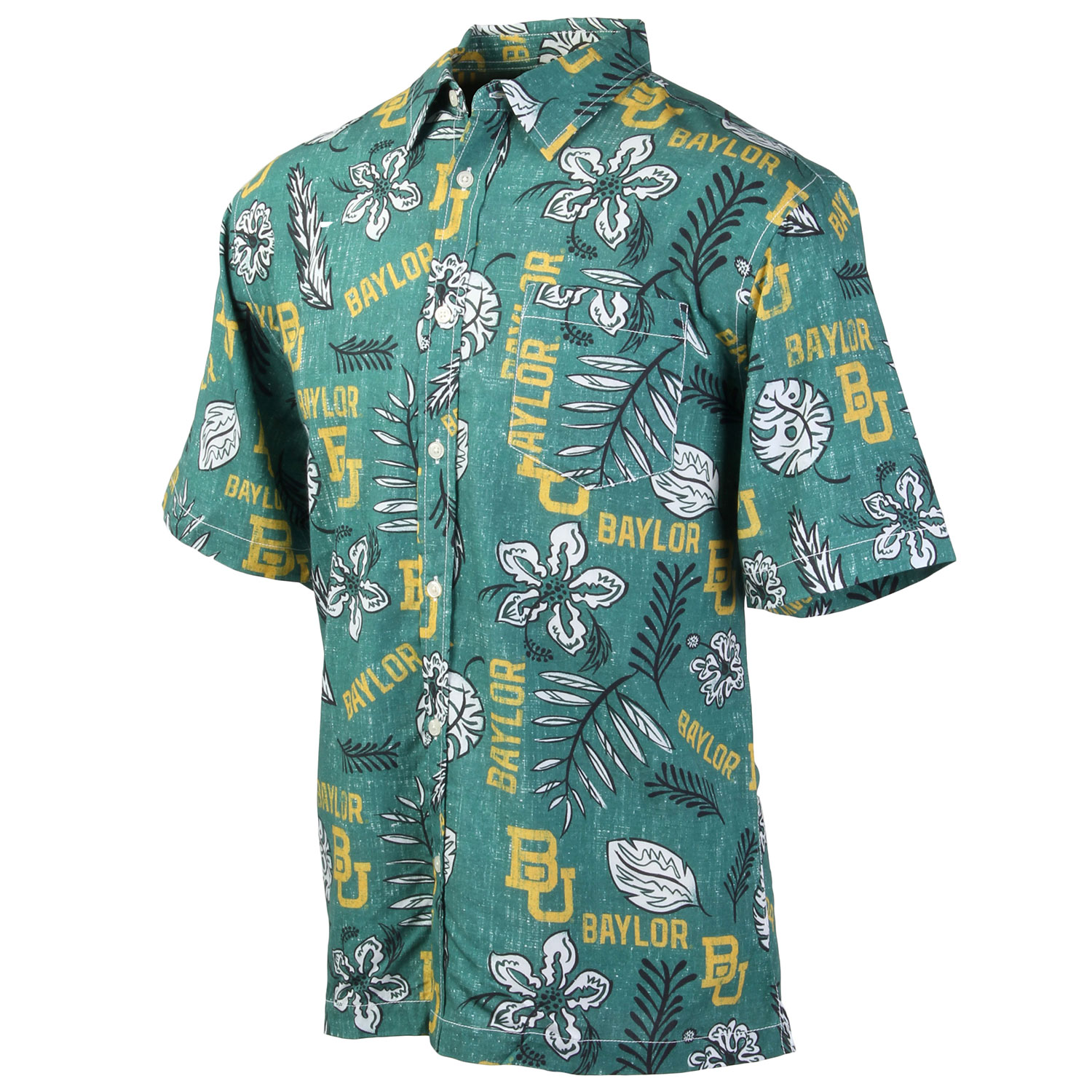 Wes And Willy Baylor Bears Mens Vintage Floral Hawaiian Shirt