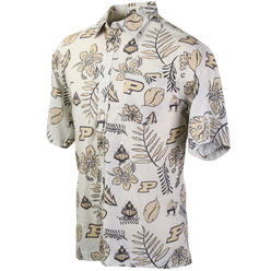 Wes And Willy Purdue Boilermakers Mens Vintage Floral Hawaiian Shirt