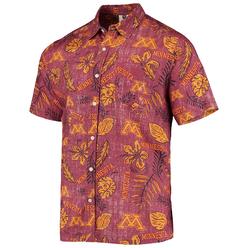 Wes And Willy Minnesota Golden Gophers Mens Vintage Floral Hawaiian Shirt