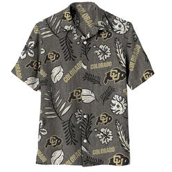 Wes And Willy Colorado Buffaloes Mens Vintage Floral Hawaiian Shirt