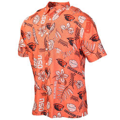 Wes And Willy Oregon State Beavers Mens Vintage Floral Hawaiian Shirt