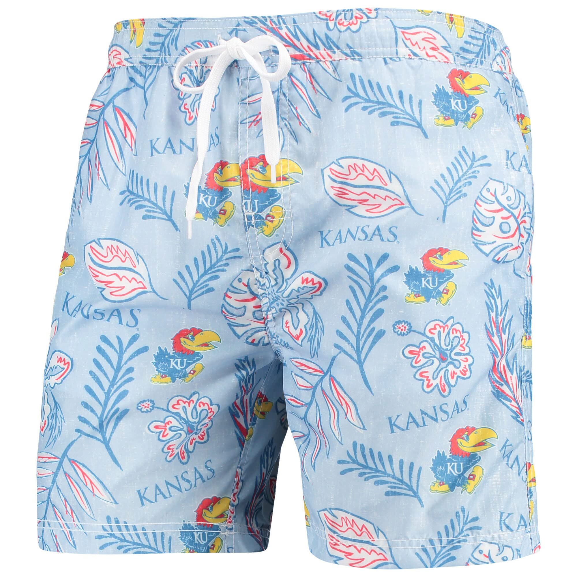 Wes And Willy Kansas Jayhawks Mens College Vintage Floral Swim Trunks